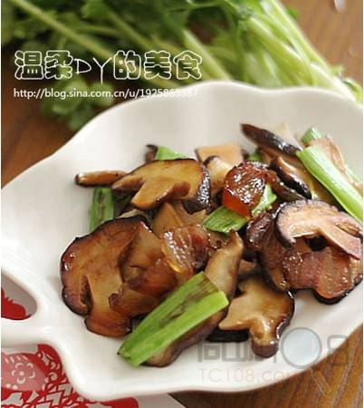 香菇青蒜炒腊肉